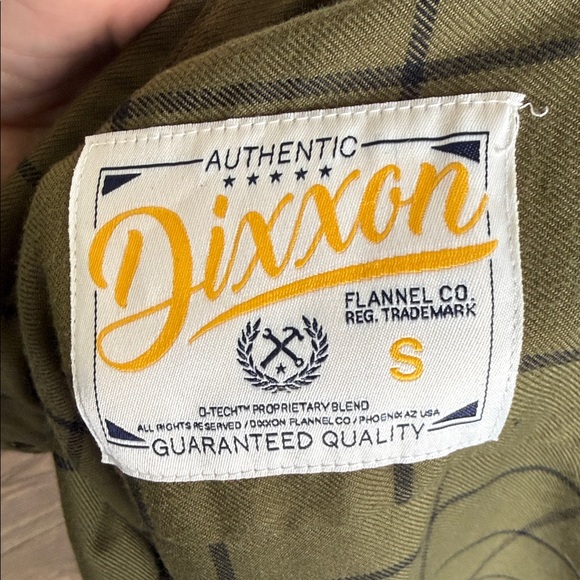 DIXXON women’s Olive free. Flannel button down size small - Picture 6 of 12